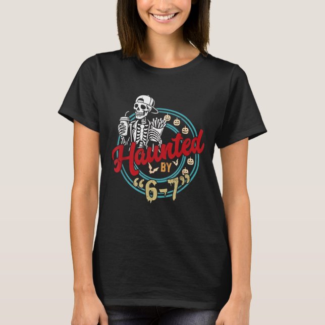 Spuk von 6 7 Sonniges Halloween Six Sieben 67 Meme T-Shirt (Vorderseite)