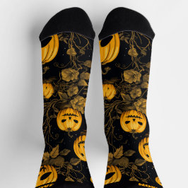 Spuk Wald mit Halloween-Jack-o'-Laterne Socken
