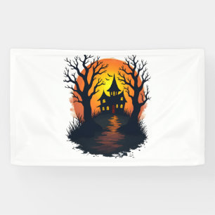 Spuk Wald - wunderschönes Halloween-T-Shirt Banner