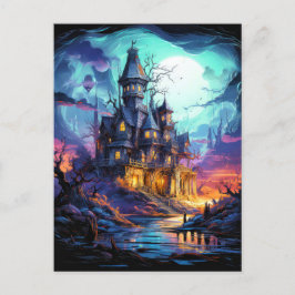 Spuk Wohnung unter Vollmond Postkarte