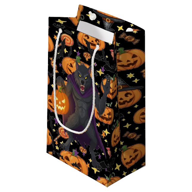 Spuk Wolf Pack Halloween-Nacht Kleine Geschenktüte (Vorderseite Schrägansicht)