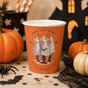 Spukende Geist-Cowboys Western Halloween Pappbecher