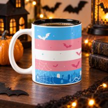 Spukflagge des Transstolzes Halloween-Friedhof