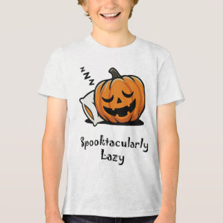 Spukhaft faul schlafender Kürbis Halloween Tri-Blend Shirt