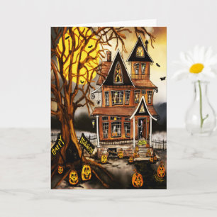Spukhaftes Spukhaus Halloween Inspirationsaktivitä Karte
