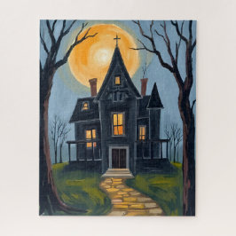 Spukhaus | Gruselige Halloween-Aquarell
