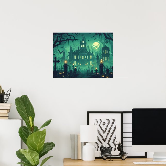 Spukhaus im Mondlicht Poster (Heimbüro)
