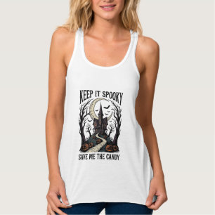 Spukhaus-Shirt Vintage-Halloween-Gravur Ar Tank Top