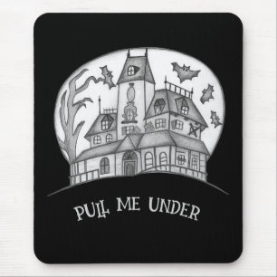 Spukhaus und Fledermäuse Halloween Mousepad