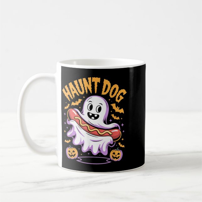Spukhund Lustiger Geist Hotdog Halloween Kaffeetasse (Links)