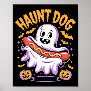Spukhund Lustiger Geist Hotdog Halloween Poster