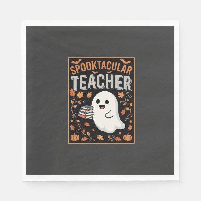 Spuktastischer Lehrer Halloween-Geist-Design_1 Serviette (Vorderseite)