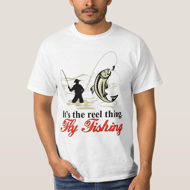 Spulen-Fliegen-Fischen-T - Shirt (Vorderseite)