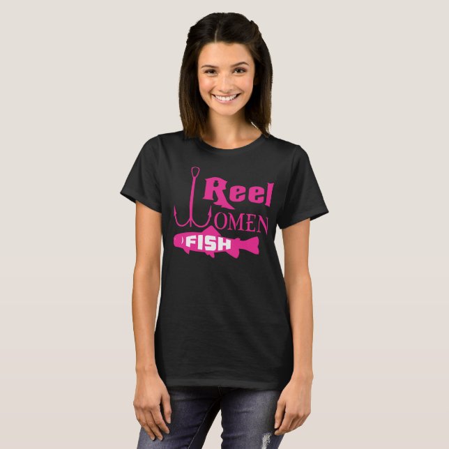 Spulen-Frauen-Fisch-Fischen-T-Shirt T-Shirt (Vorne ganz)