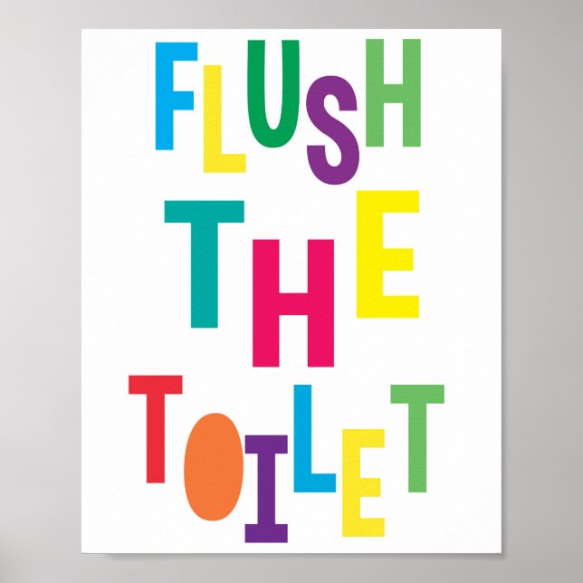 Spülen Sie die Toilette Bad Kinder Farbige Printme Poster (Vorne)