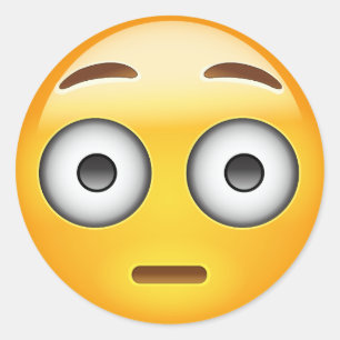 Spültes Gesicht Emoji Runder Aufkleber