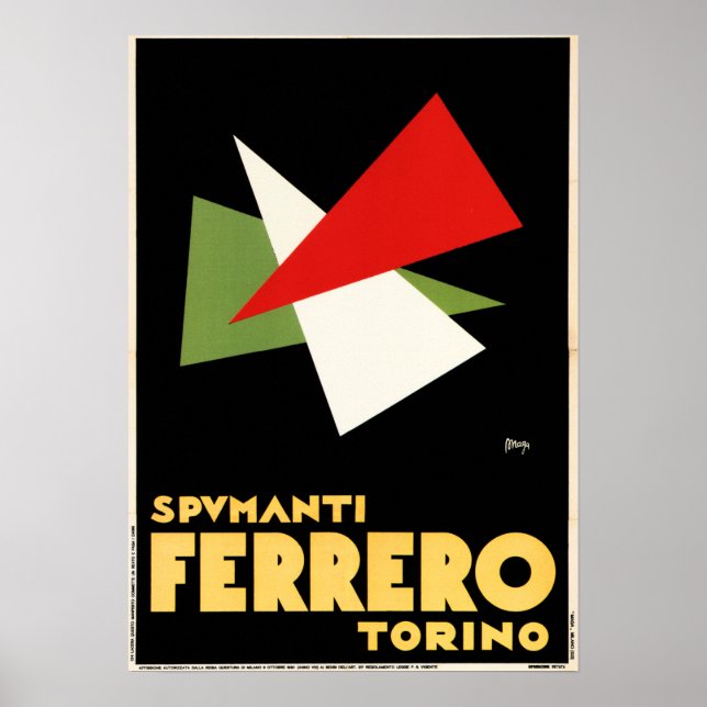 SPUMANTI FERRERO Torino Alte Italienische Champagn Poster (Vorne)