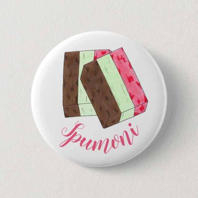 Spumoni Italienisch Gelato Ice Cream Dessert Spumo Button (Vorderseite)