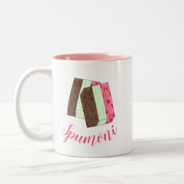 Spumoni Italienisch Gelato Ice Cream Dessert Spumo Zweifarbige Tasse (Links)