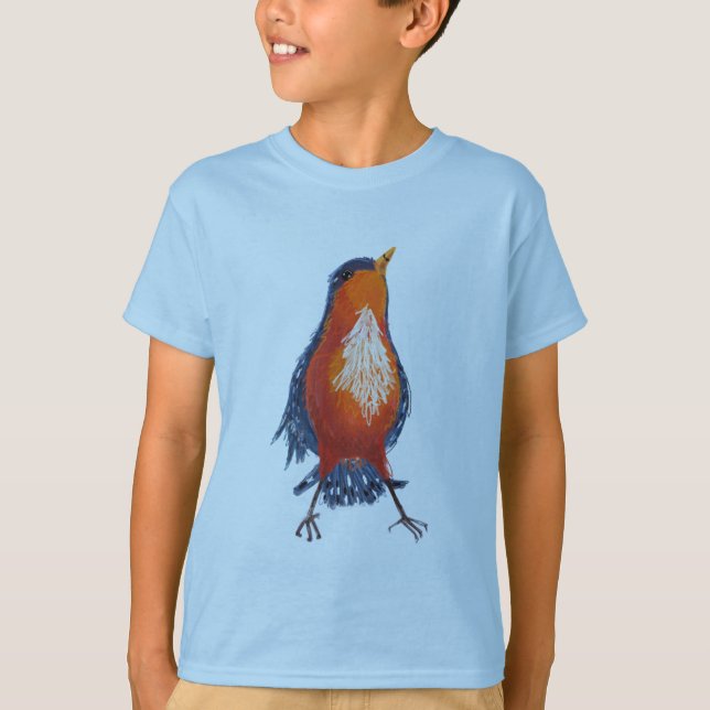 Spunkiger Vogel in Shirt (Vorderseite)