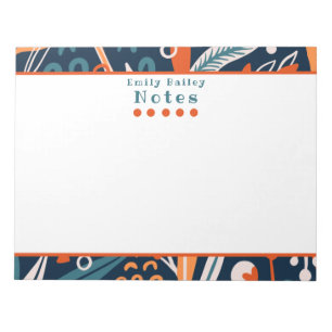 Spunky Blue & Orange Personalized Notepad Notizblock