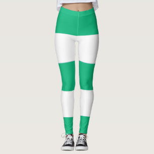Spunky Grün und Weiß Streifen für FUN! Leggings