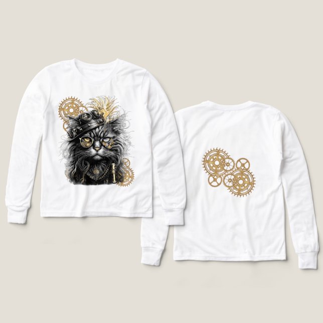 Spunky Paws Die funky Steampunk-Katze  (Design Vorderseite & Rückseite)