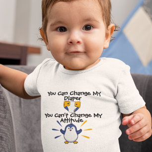 Spunky Pinguin mit Attitude Baby Bodysuit Strampler