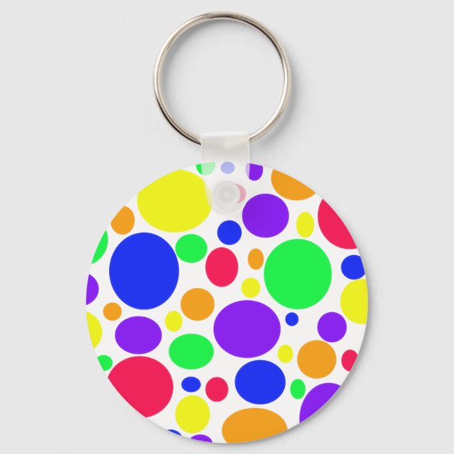 Spunky Spots in Regenbogenfarben auf einem Schlüsselanhänger (Vorderseite)