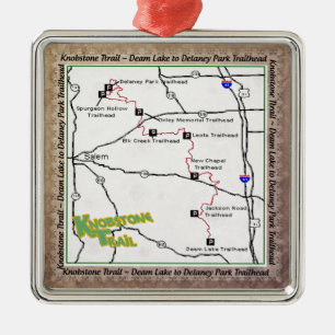 SPUR DEAM HINTERkarteKT KNOBSTONE ZU DELANEY Silbernes Ornament