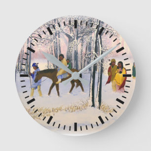 Spur der Risse, die Druck "Morgen" gewöhnen Runde Wanduhr