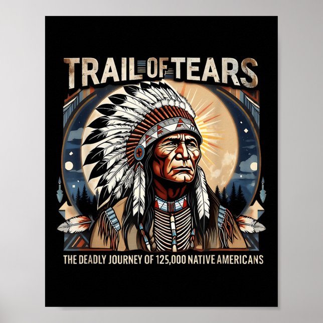 Spur von Tränen Memorial Native American Poster (Vorne)