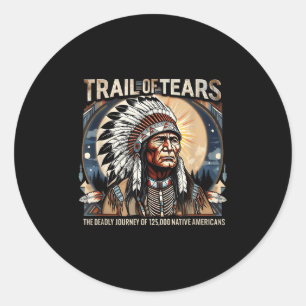 Spur von Tränen Memorial Native American Runder Aufkleber