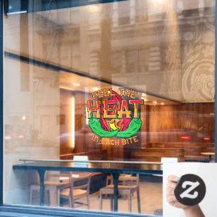 Spüre die Hitze Green Chili Peppers Restaurant Fensteraufkleber