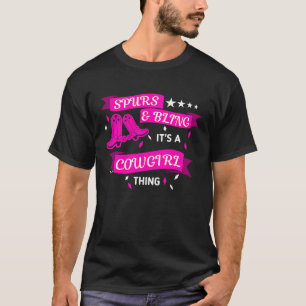 Spuren und Bling seine Cowgirl Dinge Rodeo Reiten T-Shirt