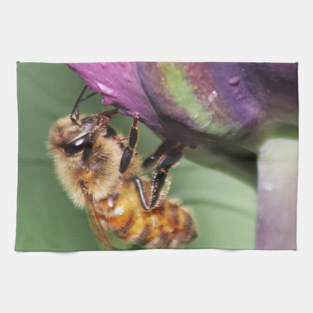 Spürende kleine Biene Geschirrtuch (Horizontal)