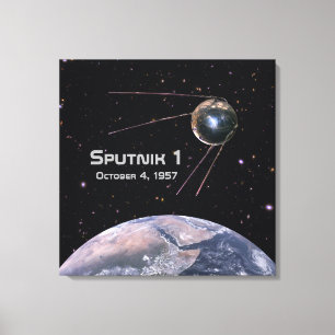 Sputnik 1 Erdsatellit Leinwanddruck
