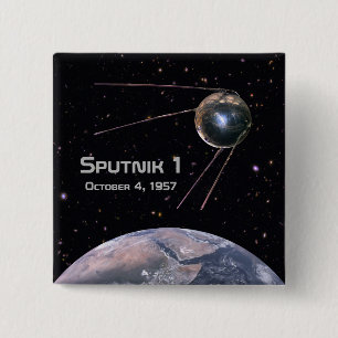 Sputnik 1 Satellit der Erde Button