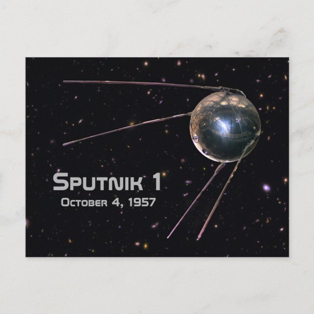 Sputnik 1 Satellit der Erde Postkarte (Vorderseite)