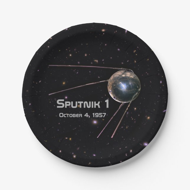 Sputnik 1 Satellit Pappteller (Vorderseite)