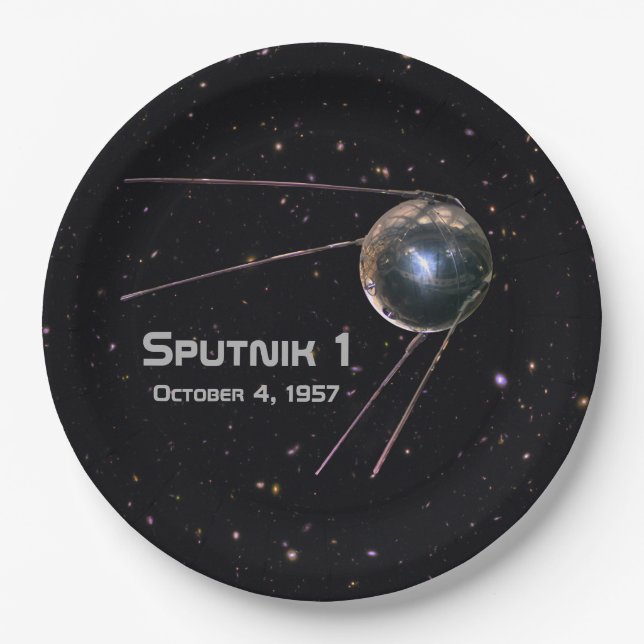 Sputnik 1 Satellit Pappteller (Vorderseite)