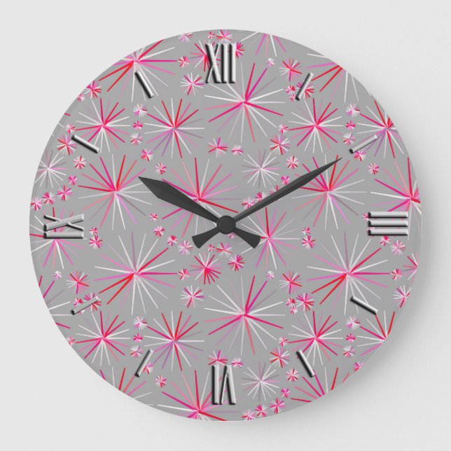 Sputnik-Muster aus der Mitte des Jahrhunderts, Gra Große Wanduhr (Vorderseite)