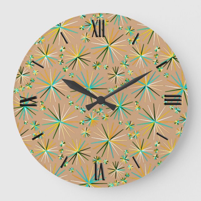 Sputnik-Muster aus der Mitte des Jahrhunderts, Tau Große Wanduhr (Vorderseite)