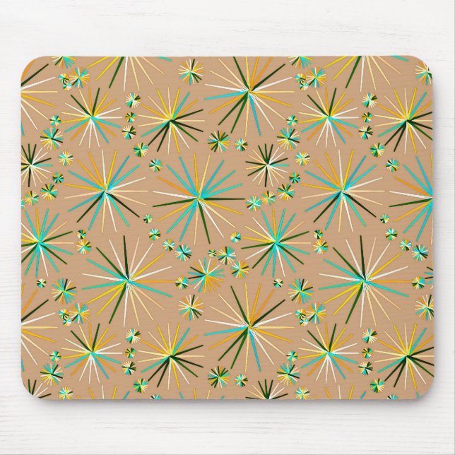 Sputnik-Muster aus der Mitte des Jahrhunderts, Tau Mousepad (Vorne)