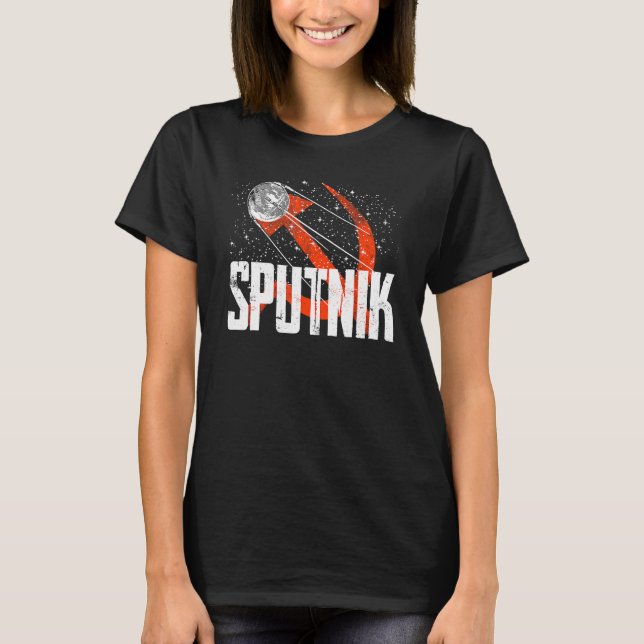 Sputnik Satellite Spacecraft Sowjetunion Gewerksch T-Shirt (Vorderseite)