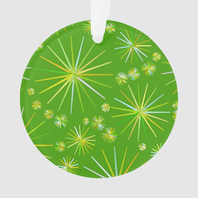 Sputnikmuster aus der Mitte des Jahrhunderts, grün Ornament (Vorderseite)