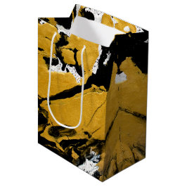 SPWW Anzündetes Soul Black & Gold Abstrakt Mittlere Geschenktüte