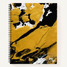 SPWW Anzündetes Soul Black & Gold Abstrakt Spiral Notizbuch