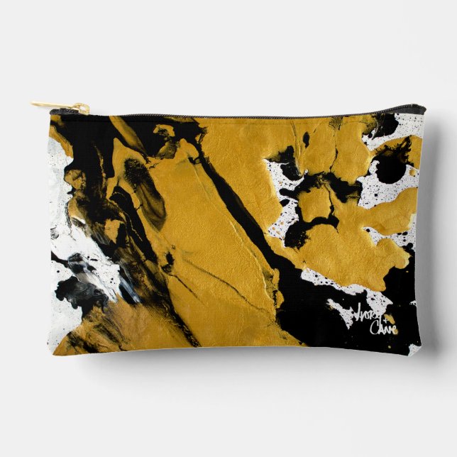 SPWW Anzündetes Soul Black & Gold Abstrakt Zubehörtasche (Vorderseite)