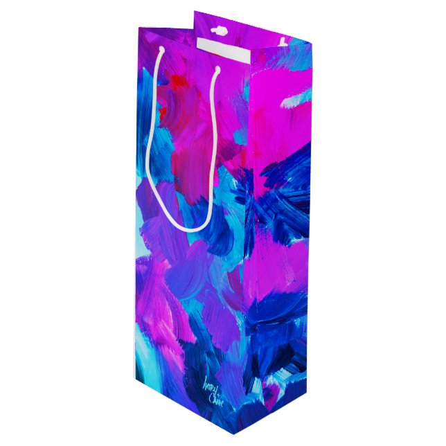 SPWW Electric Vibes Geschenktüte Für Weinflaschen (Vorderseite Schrägansicht)